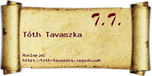 Tóth Tavaszka névjegykártya